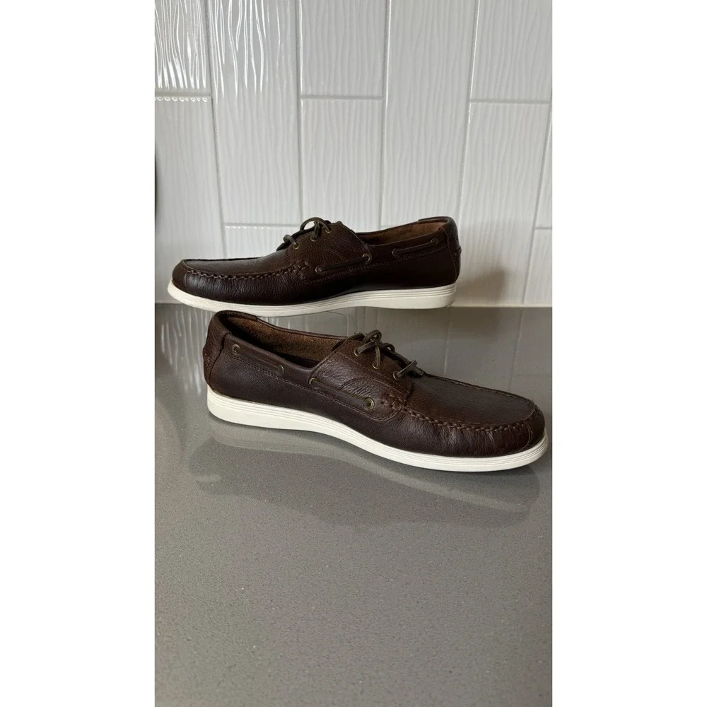 Cole Haan GRAND OS Men Boat Deck Shoes Casual Dk Brown C22865 Lace Up 11.5M GUC